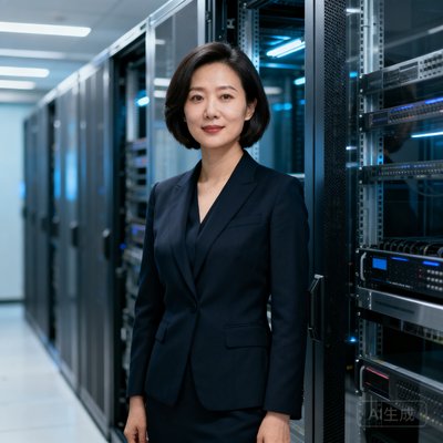 蜘蛛体育首席技术官李薇的头像照片，干练的短发女性站在服务器机柜前